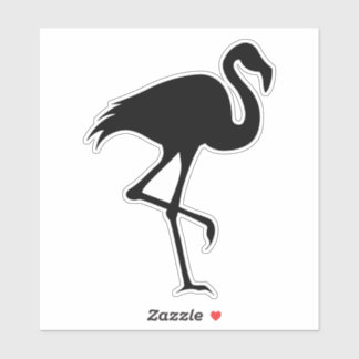 Black Flamingo Silhouette Bird Willife Sticker
