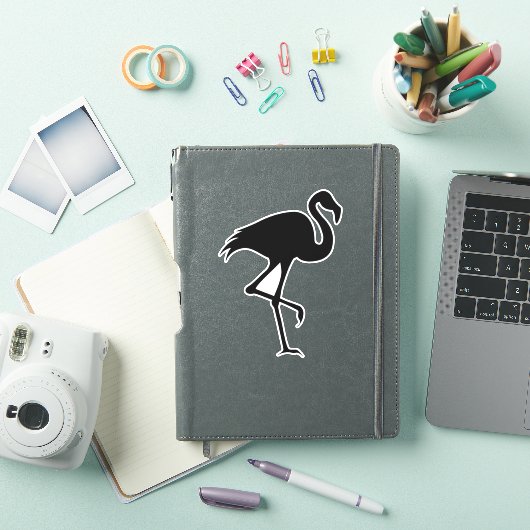 Black Flamingo Silhouette Bird Willife Sticker (iPad Cover)