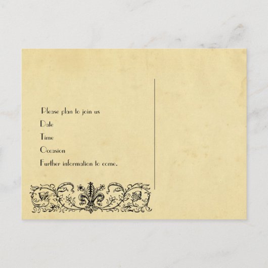 Black Fleur Bewaar de datum Aankondigingskaart (Achterkant)