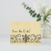 Black Fleur Bewaar de datum Aankondigingskaart (Staand voorkant)