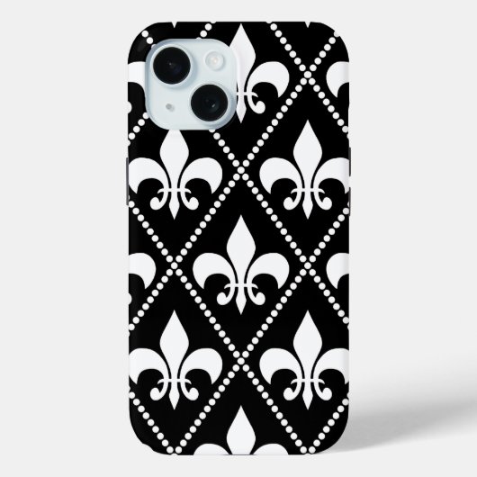 Black Fleur de Lis Case-Mate iPhone Case (Achterkant)