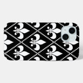 Black Fleur de Lis Case-Mate iPhone Case (Achterkant (horizontaal))