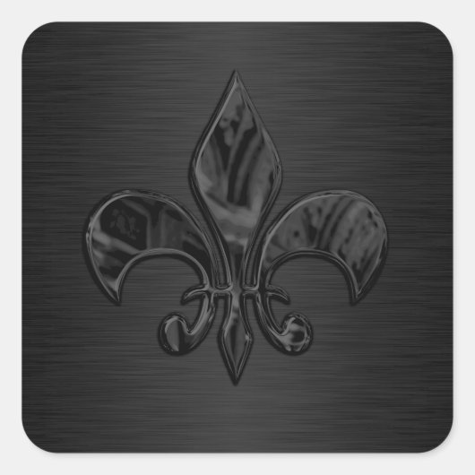 Black Fleur de Lis Envelope Seal Vierkante Sticker (Voorkant)