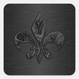 Black Fleur de Lis Envelope Seal Vierkante Sticker