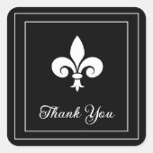 Black Fleur de Lis Hartelijk dank Stickers (Voorkant)