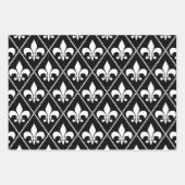 Black Fleur de Lis Inpakpapier Vel (Voorkant)