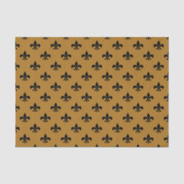 Black Fleur-de-lis op Matte Gold Tissuepapier