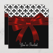 Black Fleur De Lis Party Kaart (Voorkant / Achterkant)