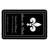 Black Fleur de Lis Save the Date Magnet Magneet (Horizontaal)
