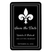 Black Fleur de Lis Save the Date Magnet Magneet (Verticaal)
