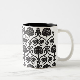 Black Fleur-de-Lis Tweekleurige Koffiemok