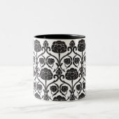 Black Fleur-de-Lis Tweekleurige Koffiemok (Center)