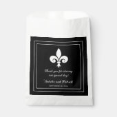 Black Fleur de Lis Wedding Favor Bags Bedankzakje (Voorkant)