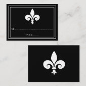 Black Fleur de Lis Wedding Place Cards Plaatskaartje (Voorkant / Achterkant)