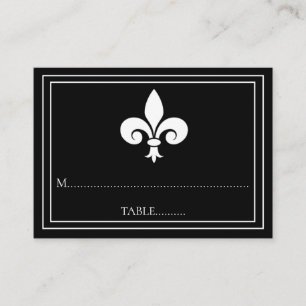 Black Fleur de Lis Wedding Place Cards Plaatskaartje