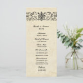 Black Fleur huwelijksprogramma Programmakaart (Staand voorkant)