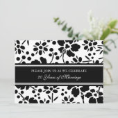 Black Floral 20th Jubileum Party Invitation Kaart (Staand voorkant)