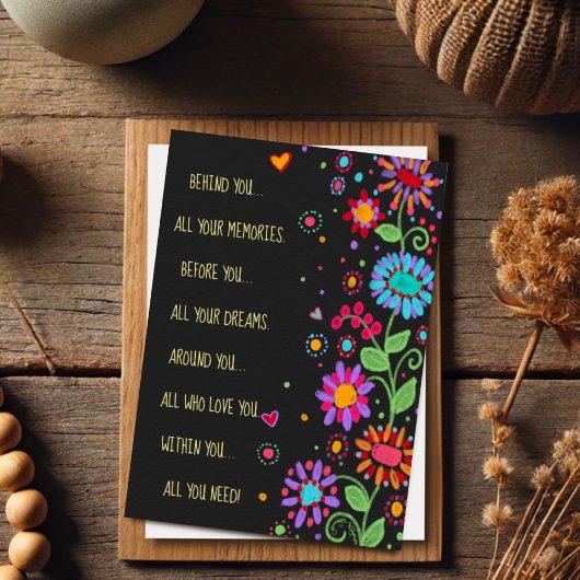 Black Floral Alles wat je nodig hebt Gefeliciteerd Kaart