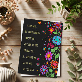 Black Floral Alles wat je nodig hebt Gefeliciteerd Kaart