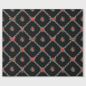 Black Floral and Lattice Sweet Valentine Cadeaupapier (Vlak)