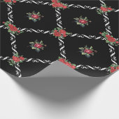 Black Floral and Lattice Sweet Valentine Cadeaupapier (Hoek)