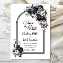 Black Floral Arch Wedding Sla de datum op