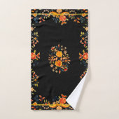 Black Floral Bad Handdoek (Handdoek)