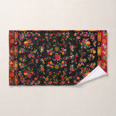 Black Floral Bad Handdoek (Handdoek)