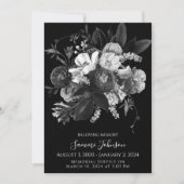 Black Floral begrafenis memorial aankondiging (Voorkant)