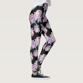 Black Floral Blend Women's Leggings (Rechts)