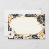 Black Floral Boarder Bruiloft Reactie Kaart (Achterkant)