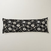Black Floral Body Pillow Lichaamskussen (Achterkant)