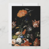 Black Floral Boho Chic Wedding Kaart (Achterkant)