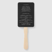 Black floral botanical bruiloft fan handwaaier (Achterkant)