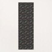Black Floral Botanical Flowers Pattern Yogamat (Voorkant)