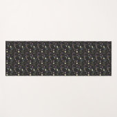 Black Floral Botanical Flowers Pattern Yogamat (Voorkant (horizontaal))