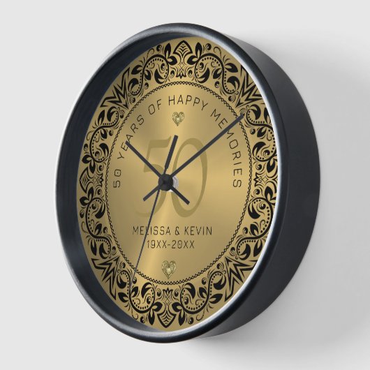 Black Floral Circle 50th Wedding Jubileum (Hoek)