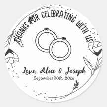 Black Floral Custom Bedankt voor je bruiloft