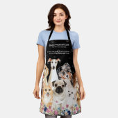 Black Floral Cute Pet Sitter Dog Groomer Schort (Gedragen)