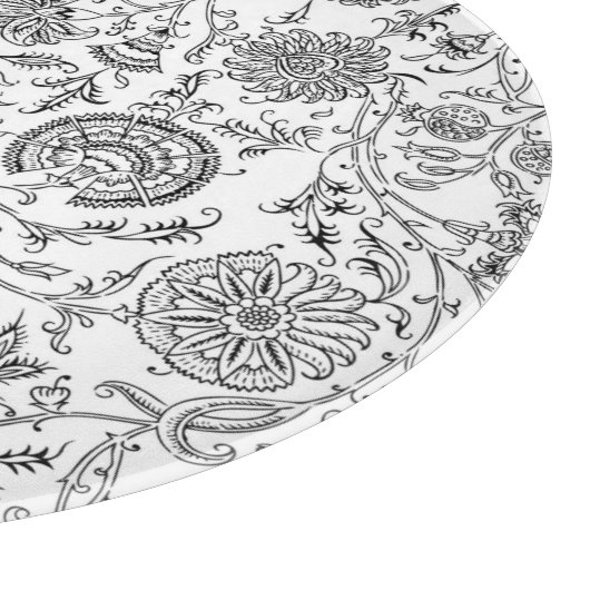 Black Floral Cutting Board Snijplank (Hoek)