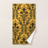 Black Floral Damask op Gold Bad Handdoek (Handdoek)