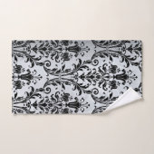 Black Floral Damask op zilver Bad Handdoek (Handdoek)
