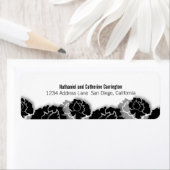 Black Floral Decadence Return Address Labels (Insitu)