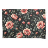 Black Floral Dream Kussensloop (Voorkant-Links)