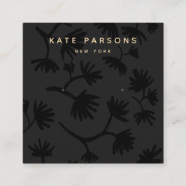 Black Floral Earring Jewelry Display Vierkante Visitekaartje