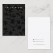 Black Floral Earring Jewelry Display Visitekaartje (Voorkant / Achterkant)