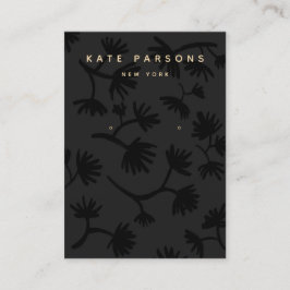 Black Floral Earring Jewelry Display Visitekaartje