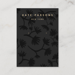 Black Floral Earring Jewelry Display Visitekaartje