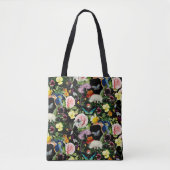 Black Floral EDEN Pattern Tote Bag (Voorkant)