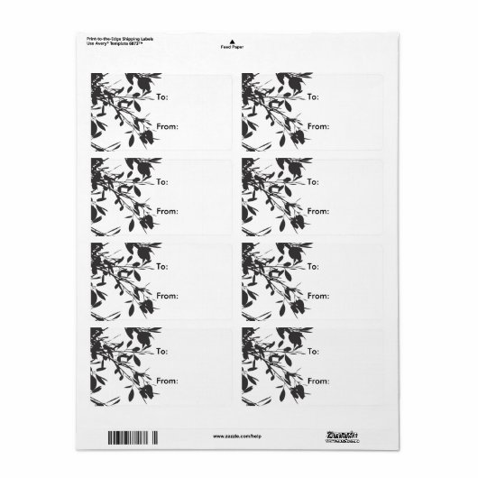 Black Floral Etiket (Full Sheet)